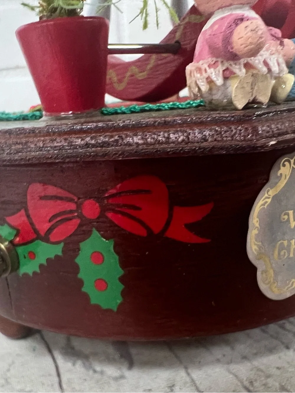 Vintage Kurt Adler A Victorian Christmas Music Box Rocking Horse Animated WORKS
